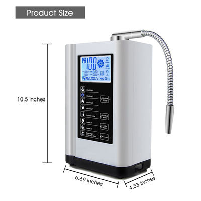 Alkaline Water Ionizer Hydrogen Water Machine with 3.8 Inch LCD Screen 2000W Power and 2.0L/min Flow Rate